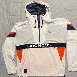 UNRL Denver Broncos White & Orange Pullover